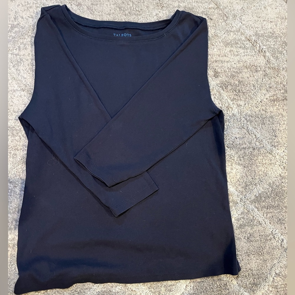 Talbots Classic Navy Blue Long Sleeve Top